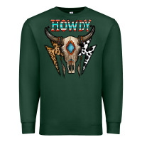 Sports Green howdy boho skull Premium Sweatshirt - CowhideDigitalArt