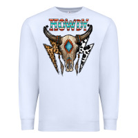 White howdy boho skull Premium Sweatshirt - CowhideDigitalArt