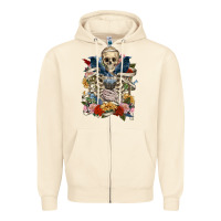 Sandshell Flower Boho Skull Skeleton Zipper Hoodie - RanaPortraitStore