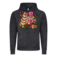 Vintage Black christmas tree cake and nutcracker with gifts ado Vintage Hoodie - AdoDesignShop