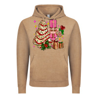 Vintage Coffee christmas tree cake and nutcracker with gifts ado Vintage Hoodie - AdoDesignShop