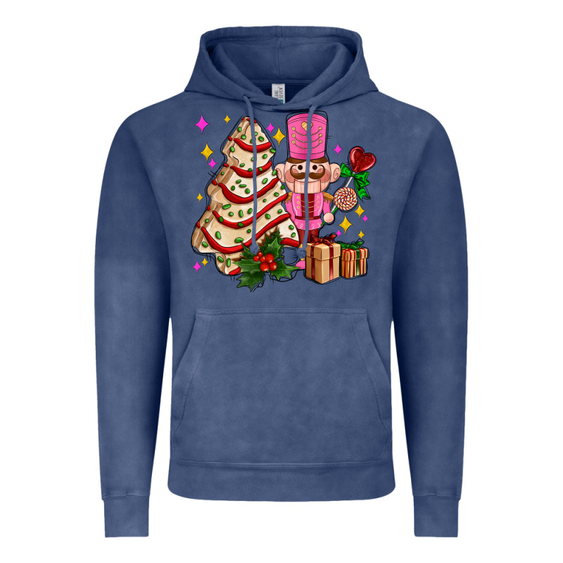 Christmas Tree Cake And Nutcracker With Gifts Ado Vintage Hoodie by AdoDesignShop | Teevron