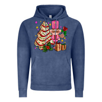 Vintage Denim christmas tree cake and nutcracker with gifts ado Vintage Hoodie - AdoDesignShop