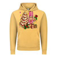 Vintage Mustard christmas tree cake and nutcracker with gifts ado Vintage Hoodie - AdoDesignShop
