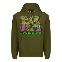 Army Green mardi gras louisiana fleur de lis Premium Hoodie - Jasminsmagicworld
