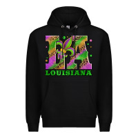 Black mardi gras louisiana fleur de lis Premium Hoodie - Jasminsmagicworld