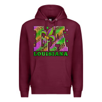 Burgundy mardi gras louisiana fleur de lis Premium Hoodie - Jasminsmagicworld