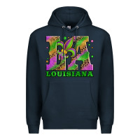 Navy mardi gras louisiana fleur de lis Premium Hoodie - Jasminsmagicworld
