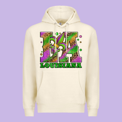 Mardi Gras Louisiana Fleur De Lis Premium Hoodie Designed By Jasminsmagicworld