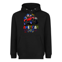 Black All American Boy 4th july Heavyweight Hoodie - CowGirlArtShop