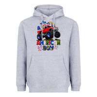 Heather Grey All American Boy 4th july Heavyweight Hoodie - CowGirlArtShop