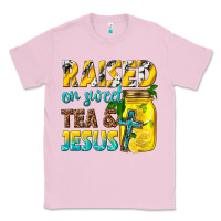 Bubblegum Pink raised on sweet tea and jesus Classic Tee - texasbilliewilder