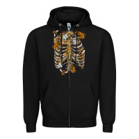 Black Flower rib cage bees Zipper Hoodie - RanaPortraitStore