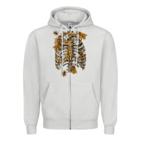 Dove Grey Flower rib cage bees Zipper Hoodie - RanaPortraitStore
