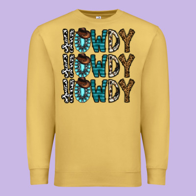 Howdy Howdy Howdy Premium Sweatshirt Designed By Cowhidedigitalart