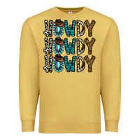 Antique Gold howdy howdy howdy Premium Sweatshirt - CowhideDigitalArt