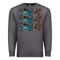 Charcoal Heather howdy howdy howdy Premium Sweatshirt - CowhideDigitalArt