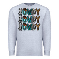 Heather Grey howdy howdy howdy Premium Sweatshirt - CowhideDigitalArt