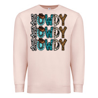 Pale Pink howdy howdy howdy Premium Sweatshirt - CowhideDigitalArt