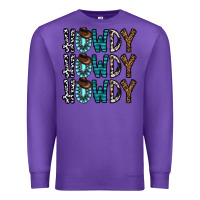 Purple howdy howdy howdy Premium Sweatshirt - CowhideDigitalArt
