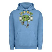 Pigment Pebble Blue lucky dude Urban Hoodie - MaliasSmallBusiness