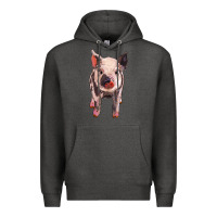 Charcoal Heather pig Premium Hoodie - BarkalooDesign