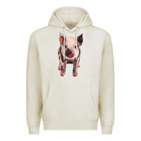 Oatmeal Heather pig Premium Hoodie - BarkalooDesign