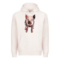 Pale Pink pig Premium Hoodie - BarkalooDesign