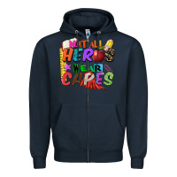 Navy not all heros wear capes Zipper Hoodie - Zillion Design Studio