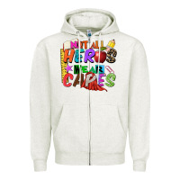 Oatmeal Heather not all heros wear capes Zipper Hoodie - Zillion Design Studio