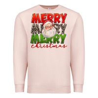 Pale Pink Merry Christmas Santa Premium Sweatshirt - FaDigitalArtStudio