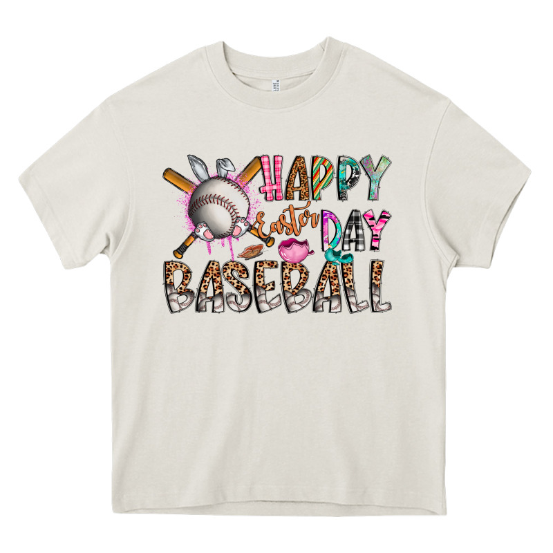 Happy Easter Day Baseball Heavy Core Tee by CowhideDigitalArt | Teevron