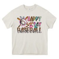 Cream happy easter day baseball Heavy Core Tee - CowhideDigitalArt