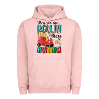 Pigment Salmon they see me rollin' they hatin' Urban Hoodie - MaliasSmallBusiness