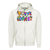 Oatmeal Heather love wins Zipper Hoodie - Zillion Design Studio