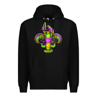 Black mardi gras crawfish fleur de lis Premium Hoodie - Jasminsmagicworld