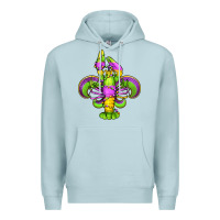 Blue Mist mardi gras crawfish fleur de lis Premium Hoodie - Jasminsmagicworld