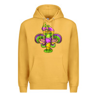 Mustard mardi gras crawfish fleur de lis Premium Hoodie - Jasminsmagicworld