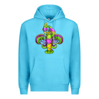Ocean Blue mardi gras crawfish fleur de lis Premium Hoodie - Jasminsmagicworld