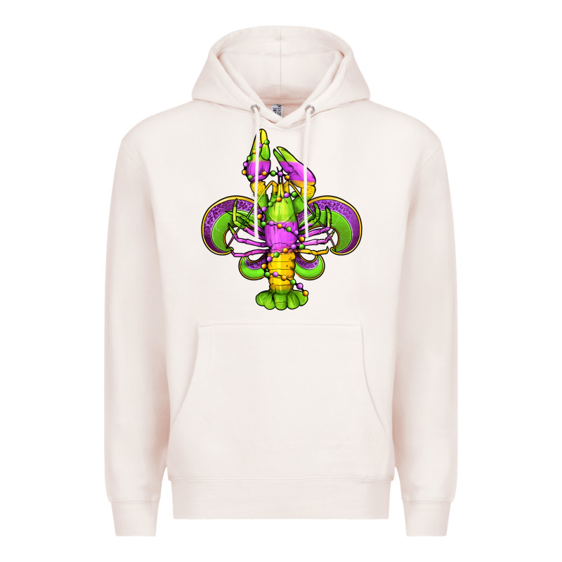 Mardi Gras Crawfish Fleur De Lis Premium Hoodie by Jasminsmagicworld | Teevron