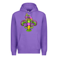 Purple mardi gras crawfish fleur de lis Premium Hoodie - Jasminsmagicworld