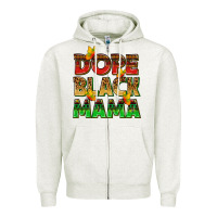 Oatmeal Heather dope black mama with butterflies Zipper Hoodie - texasbilliewilder