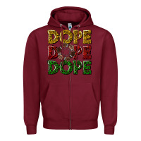 Burgundy dope dope dope Zipper Hoodie - texasbilliewilder