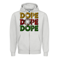 Dove Grey dope dope dope Zipper Hoodie - texasbilliewilder
