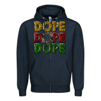 Navy dope dope dope Zipper Hoodie - texasbilliewilder