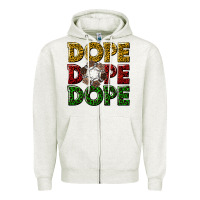 Oatmeal Heather dope dope dope Zipper Hoodie - texasbilliewilder
