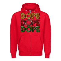 Red dope dope dope Zipper Hoodie - texasbilliewilder