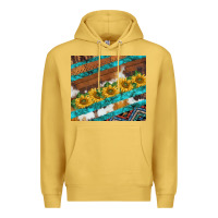 Antique Gold western aztec sunflowers turquoise cowhide Premium Hoodie - BarkalooDesign