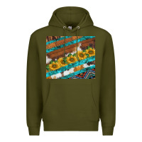 Army Green western aztec sunflowers turquoise cowhide Premium Hoodie - BarkalooDesign