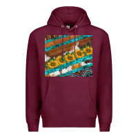 Burgundy western aztec sunflowers turquoise cowhide Premium Hoodie - BarkalooDesign